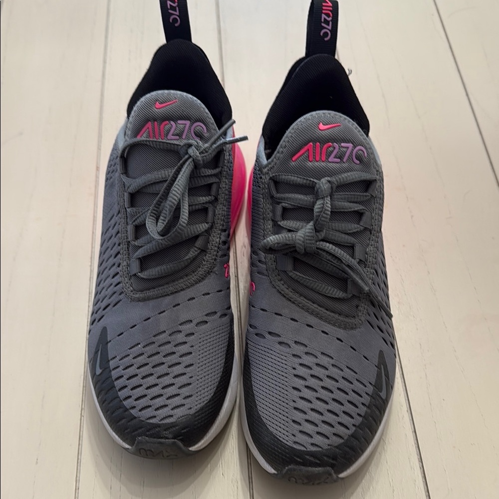 Nike Gray and Pink Sneakers with Air Max Cushioning